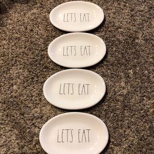 Rae Dunn LET’S EAT plates.